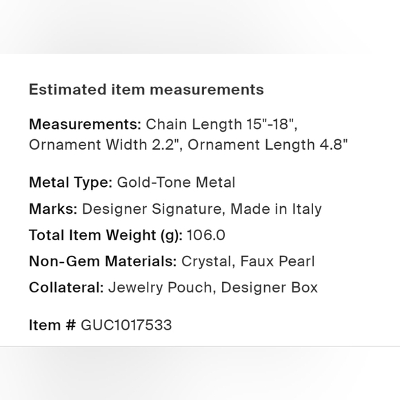 Gucci Crystal Pearl Marmont Dragon  Necklace - Picture 5 of 5